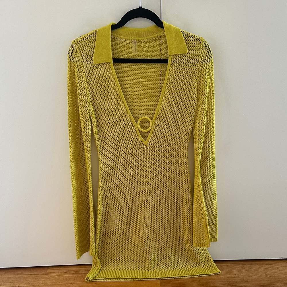 DEVON WINDSOR Yellow Mini Dress Cover up